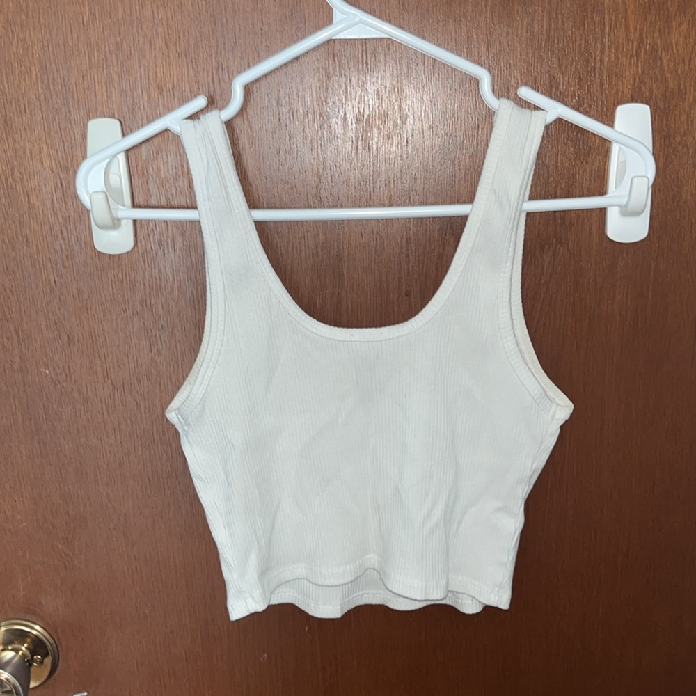 White Ribbed Tank Top - Picture 3 of 4